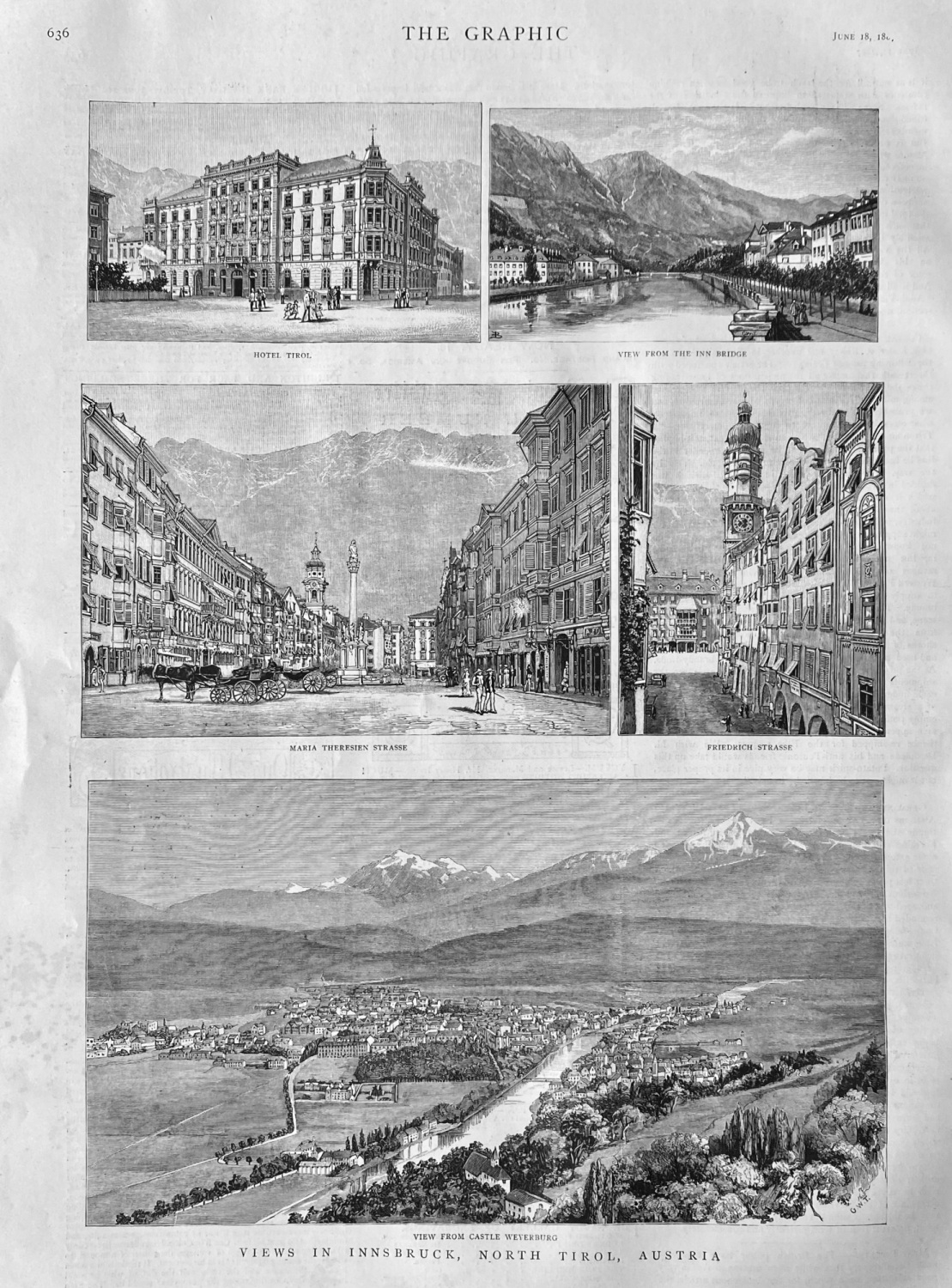 Views in Innsbruck, North Tirol, Austria.  1887.