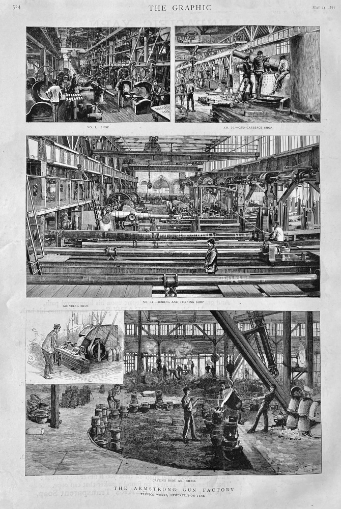 The Armstrong Gun Factory.  1887.