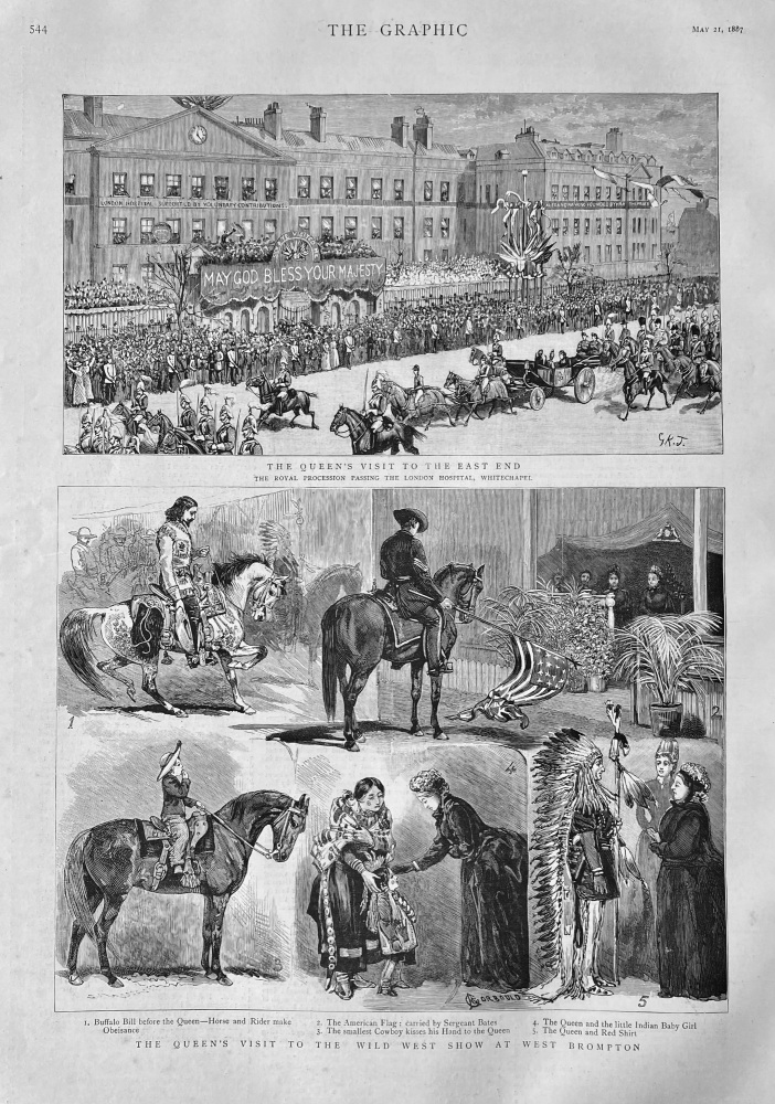 The Queen's Visit to the Wild West Show at West Brompton.  1887.