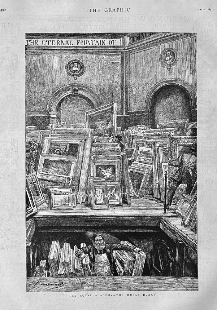 The Royal Academy - The Hurly Burly.  1887.