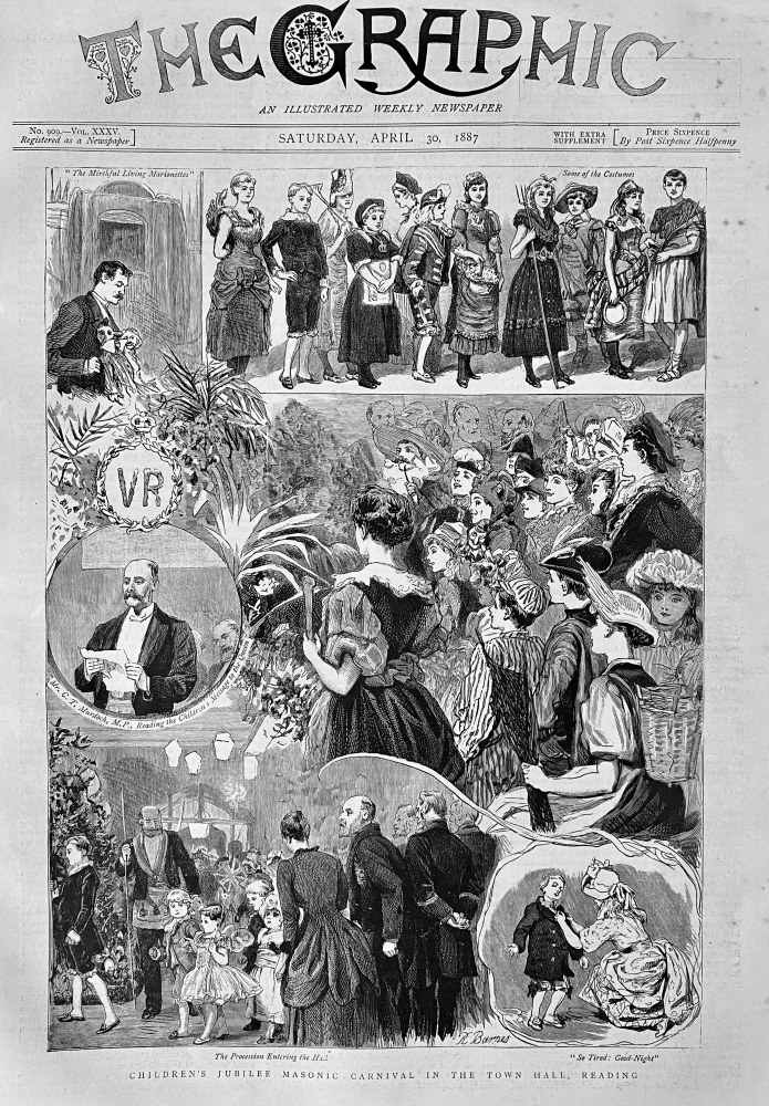Children's Jubilee Masonic Carnival in the Town Hall, Reading.  1887.