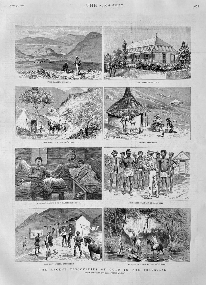 The Recent Discoveries of Gold in the Transvaal.  1887.