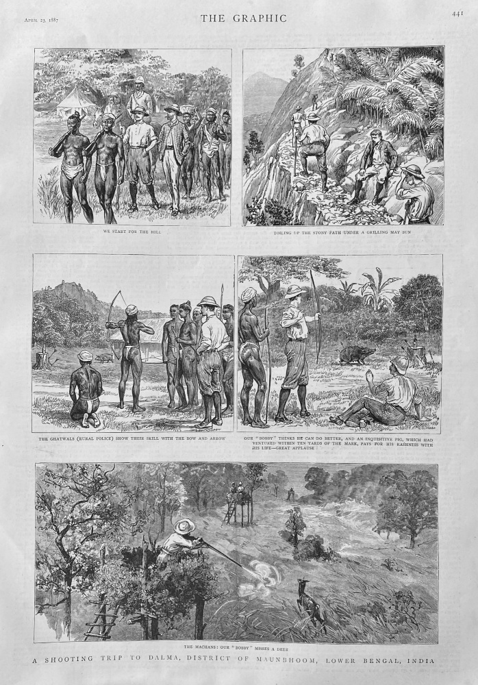 A Shooting trip to Dalma, District of Maunbhoom, Lower Bengal, India.  1887.