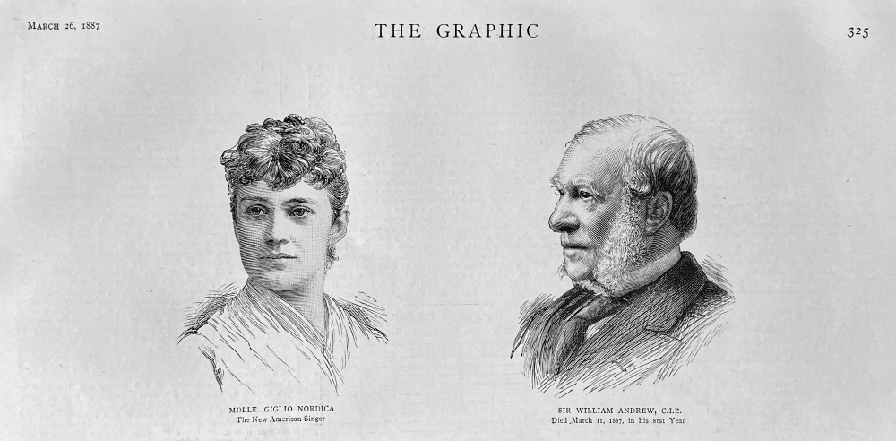 Mdlle. Giglio Nordica.  &  Sir William Andrew, C.I.E.  1887.