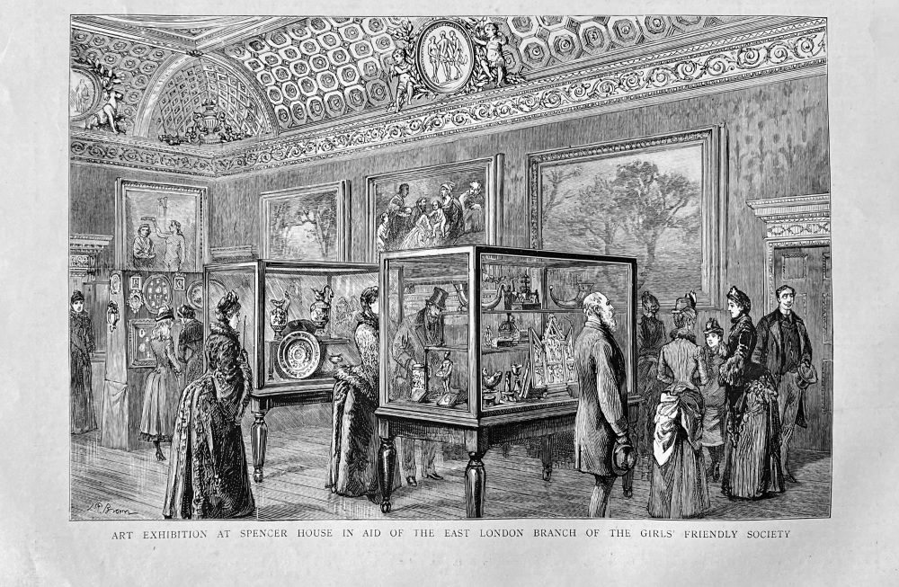 Art Exhibition at Spencer House in Aid of the East London Branch of the Girls' Friendly Society.  1887.