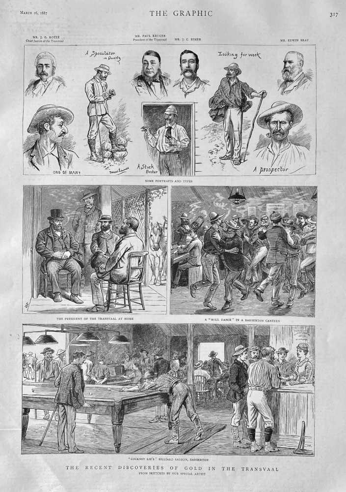 The Recent Discoveries of Gold in the Transvaal.  1887.