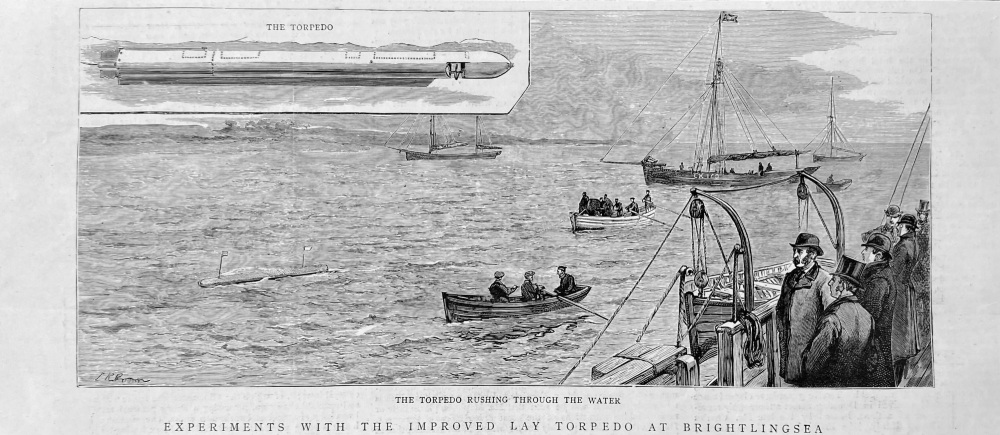 Experiments with the Improved Lay Torpedo at Brightlingsea.  1887.