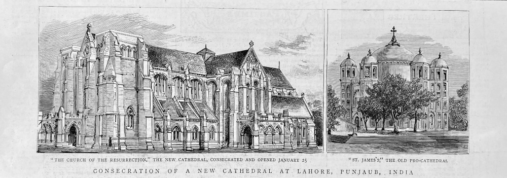 Consecration of a New Cathedral at Lahore, Punjab, India.  1887.