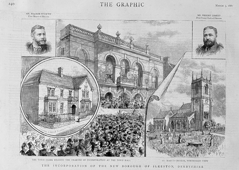 The Incorporation of the New Borough of Ilkeston. Derbyshire.  1887.