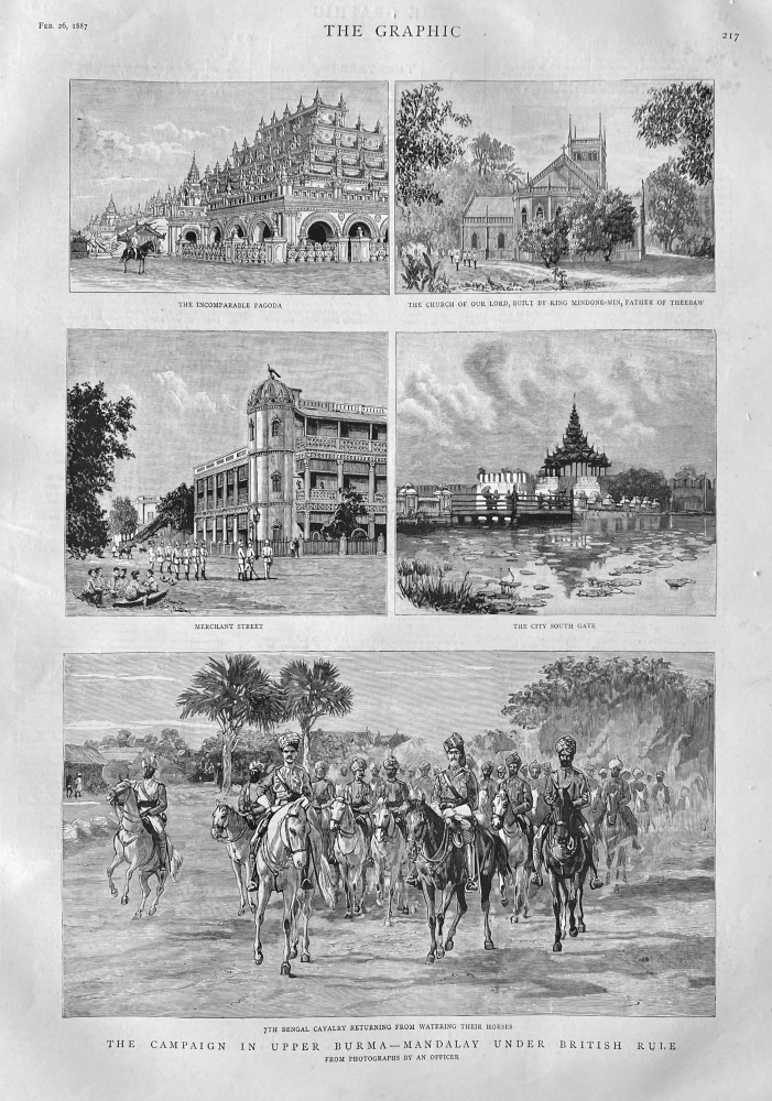 The Campaign in Upper Burma - Mandalay under British Rule.  1887.