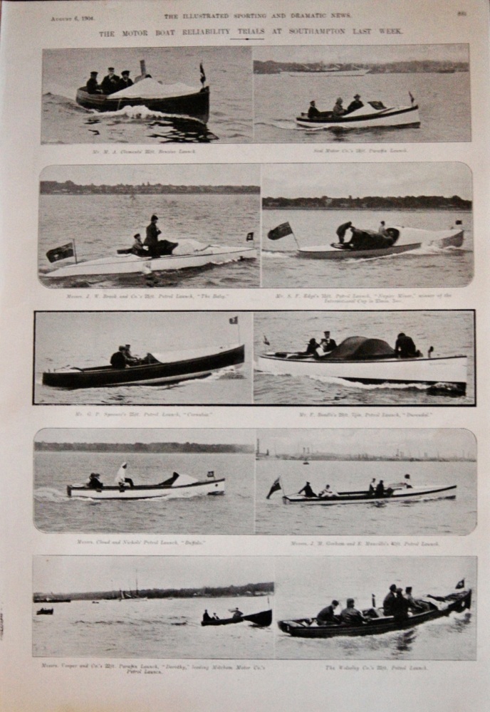 The Motor Boat reliability trials at Southampton - 1904