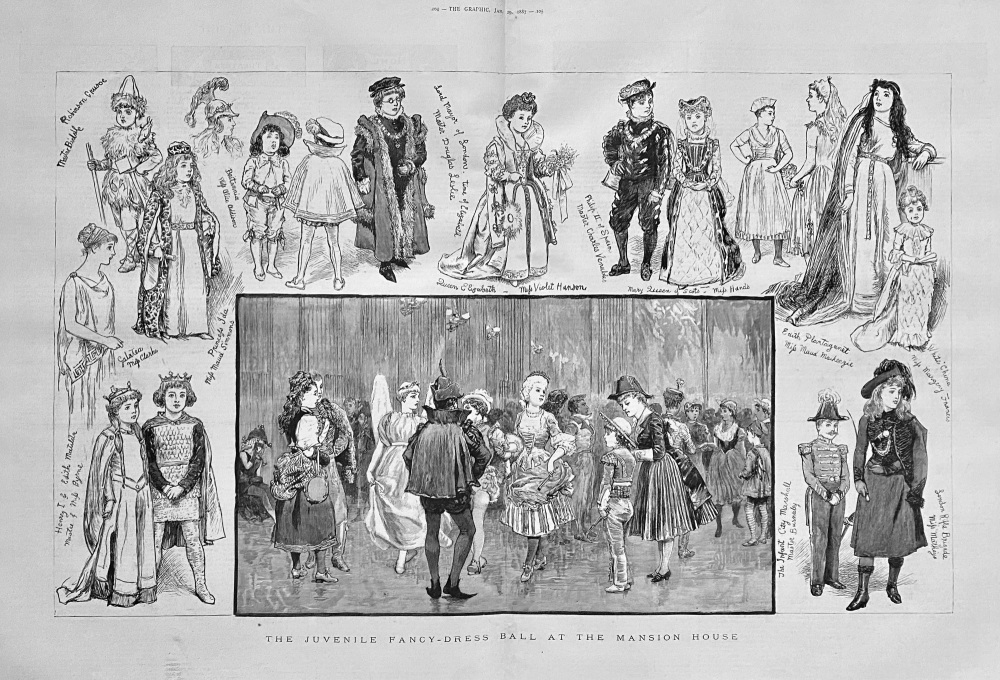 The Juvenile Fancy- Dress Ball at the Mansion House, 1887.