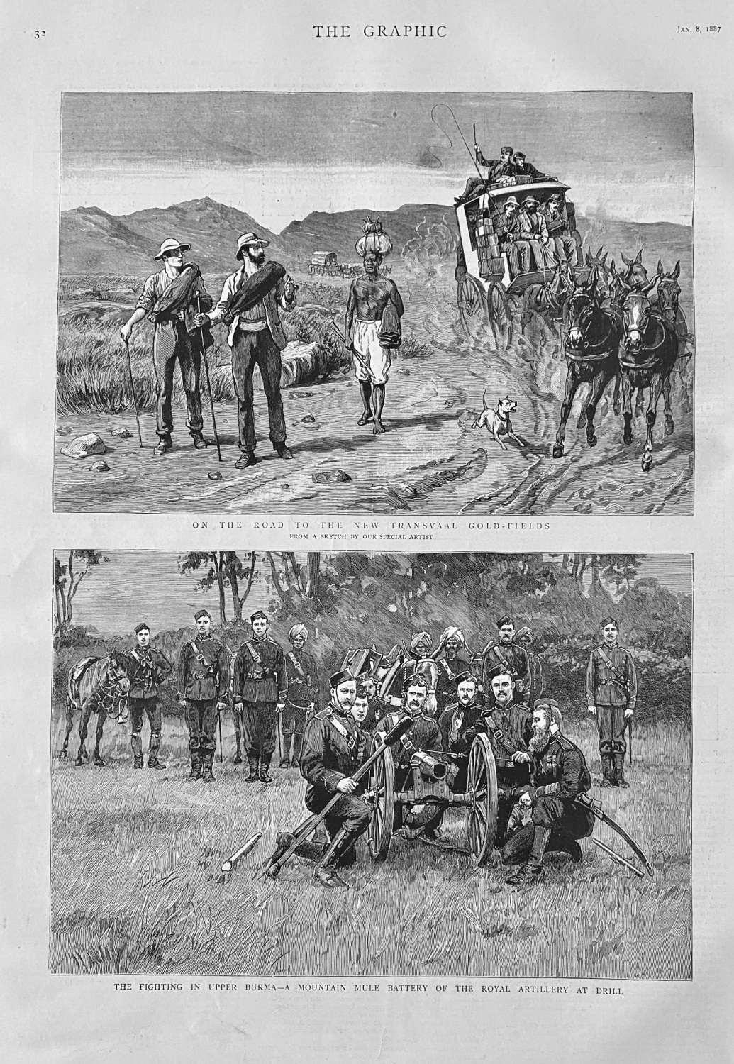 The Fighting in Upper Burma - A Mountain Mule Battery of the Royal Artiller