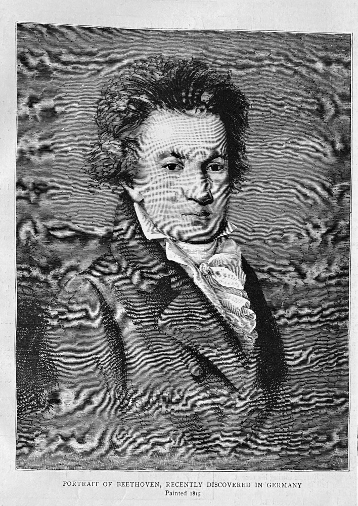 Portrait of Beethoven, Recently Discovered in Germany, 1887.