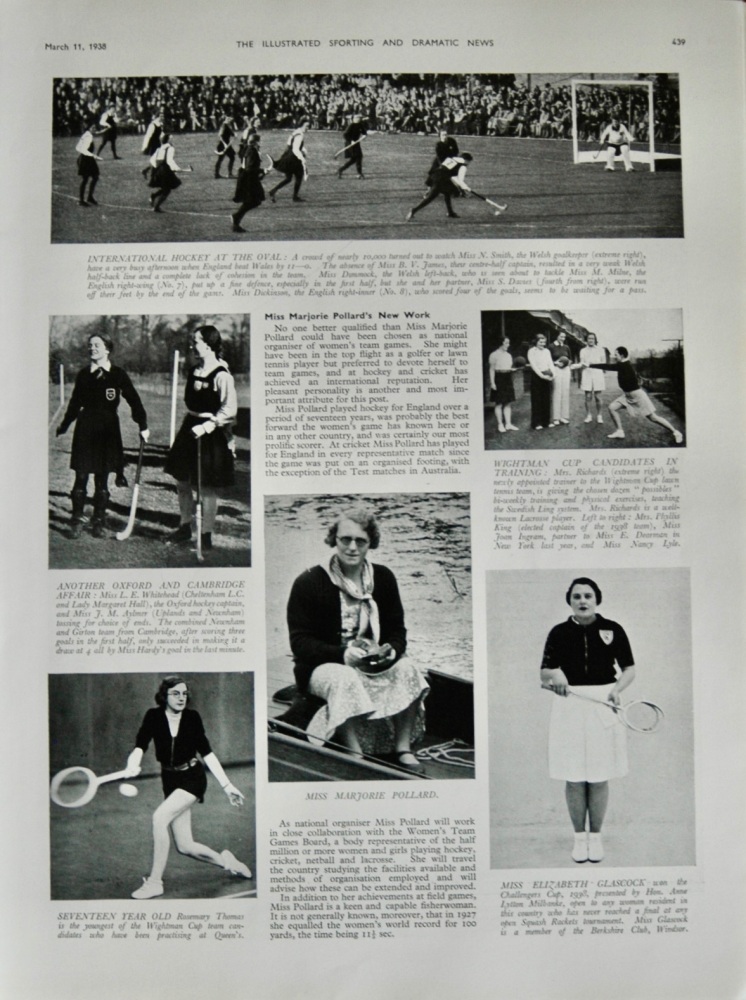 A page about Ladies in Sport - 1938