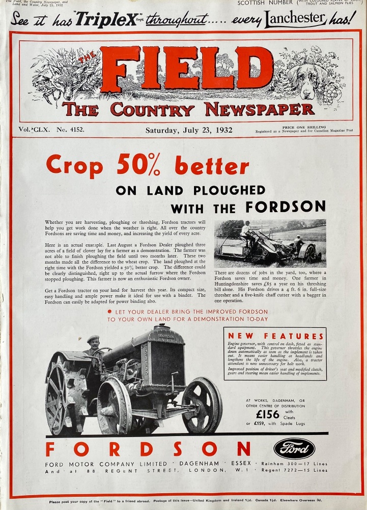 The Field. The Country Newspaper. July 23rd, 1932.