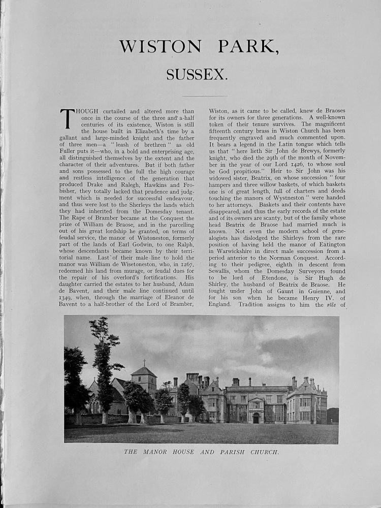 Wiston Park, Sussex - 1929