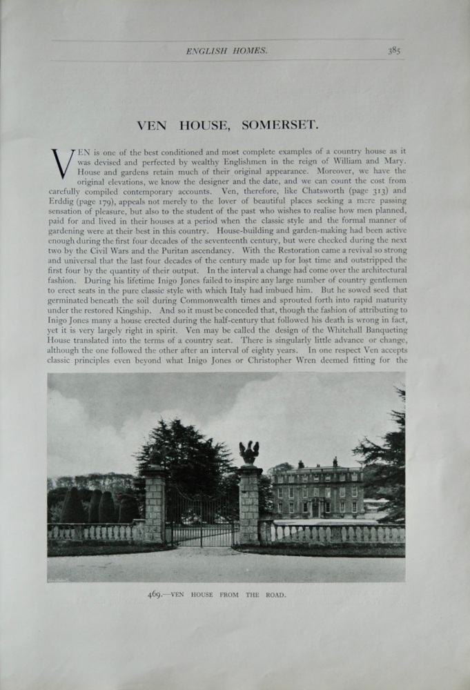 Ven House, Somerset - 1929