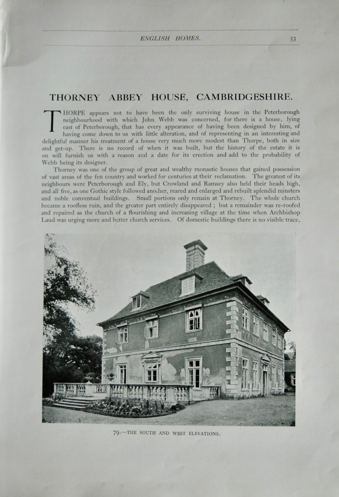 Thorney Abbey House, Cambridgeshire - 1929