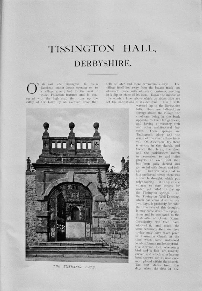 Tissington Hall, Derbyshire - 1929