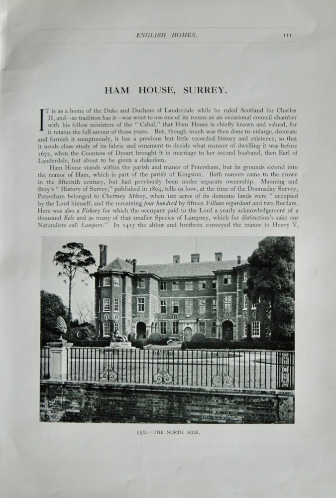 Ham House, Surrey - 1929