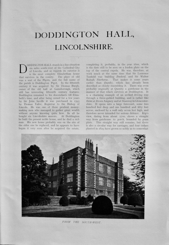 Doddington Hall, Lincolnshire - 1929