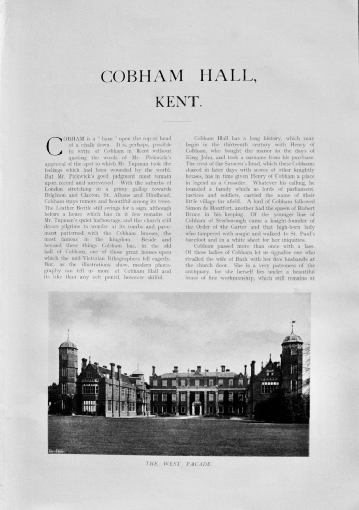 Cobham Hall, Kent - 1929