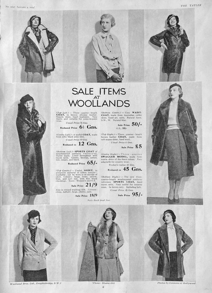 Woolland Bros Ltd. Knightsbridge,  S.W.1.