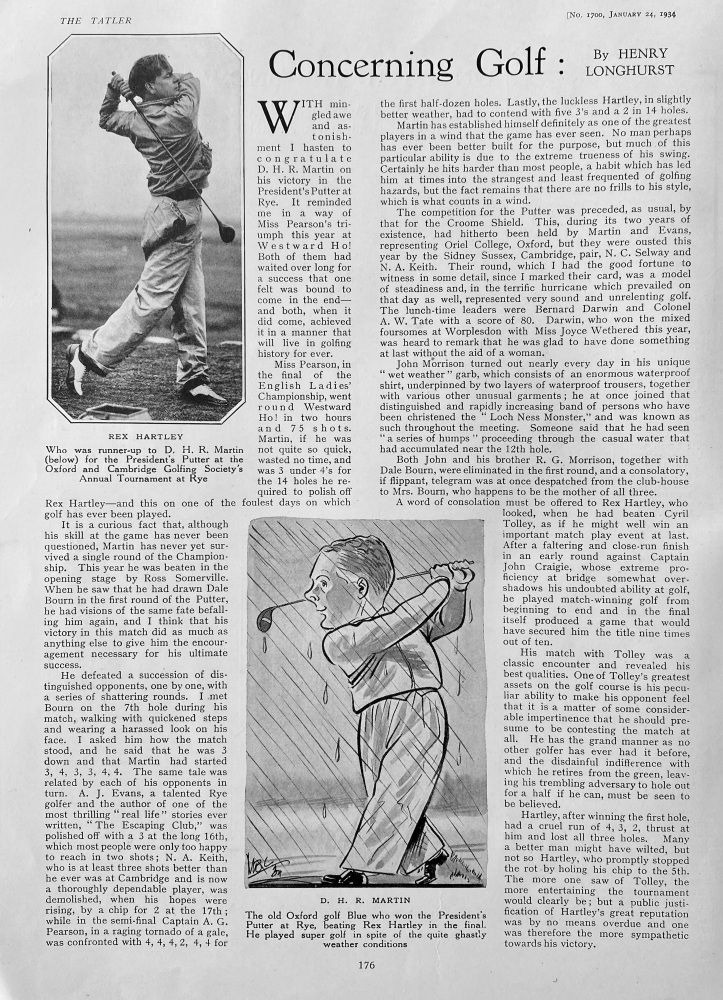 Concerning Golf.   Written by Henry Longhurst.  1934.