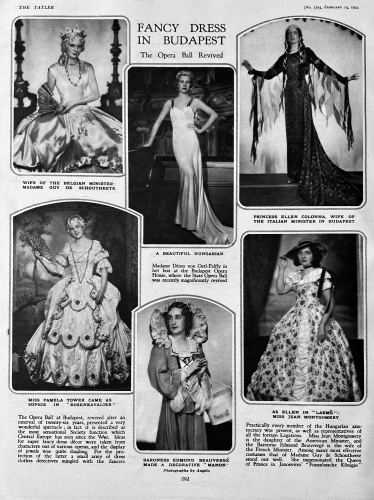 Fancy Dress in Budapest :  The Opera Ball Revived.  1934.