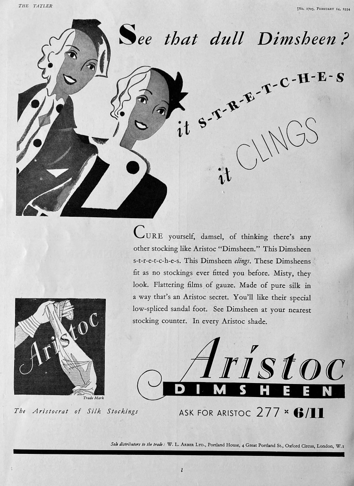 Aristoc Dimsheen Stocking.  1934.