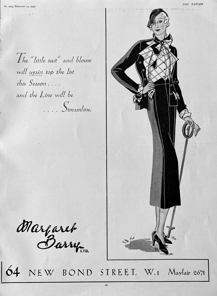 Margaret Barry Ltd.  (Fashion Clothes).  1934.