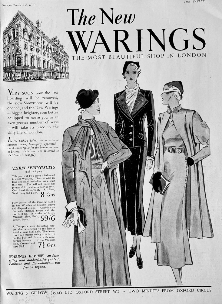 Waring & Gillow Ld. Oxford Street. W.1.  (Fashion).