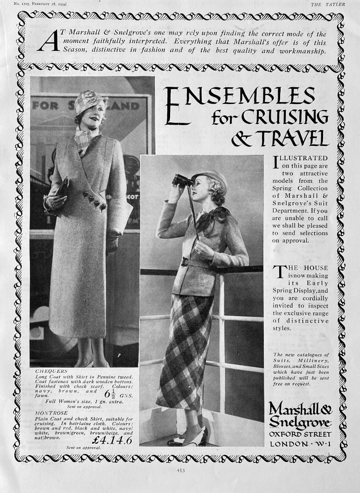 Marshall & Snelgrove, Oxford Street, London, W.1.   1934.