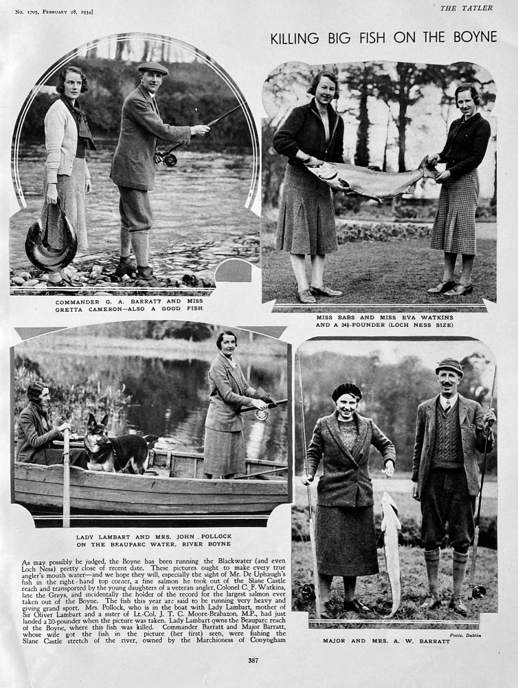 Killing big Fish on the Boyne.  1934.