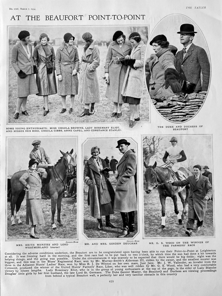 At The Beaufort Point-to-Point.  1934.