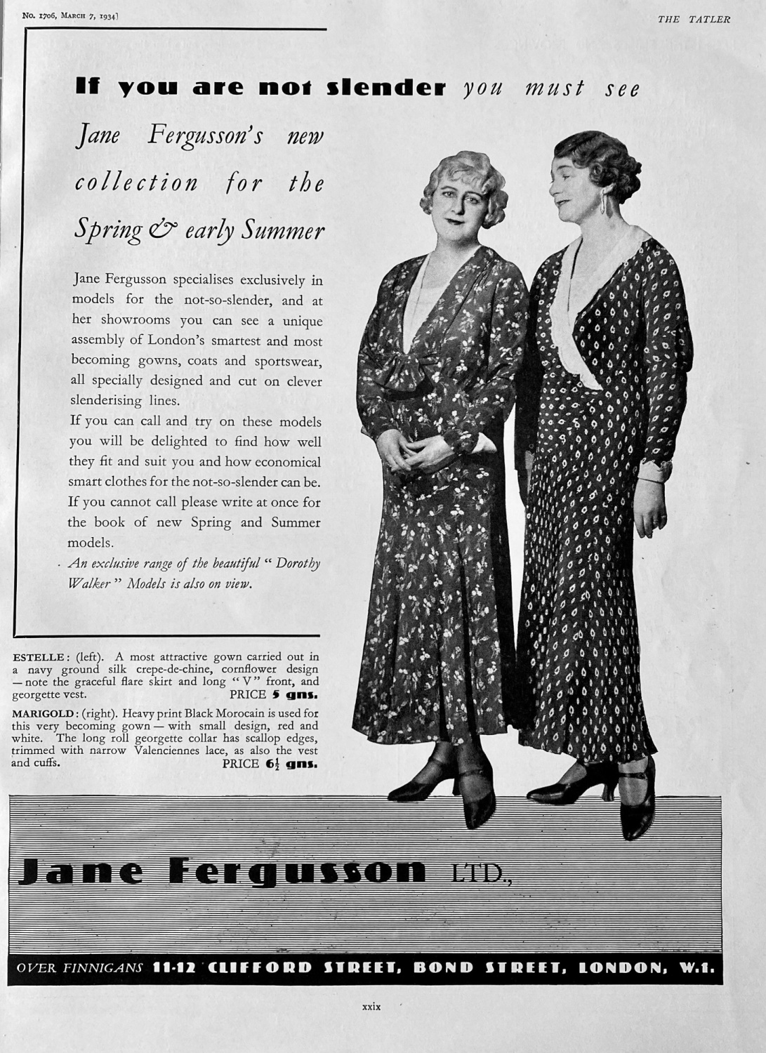 Jane Fergusson Ltd. 1934.   (Fashion).