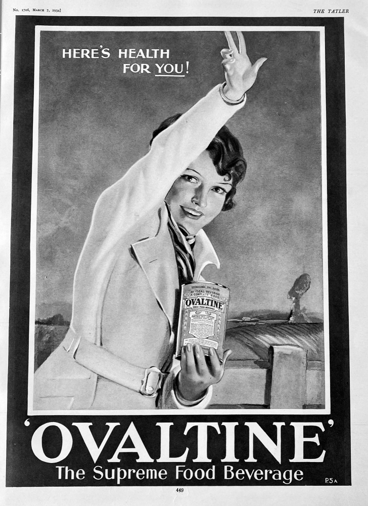 'Ovaltine' The Supreme Food Beverage.  1934.