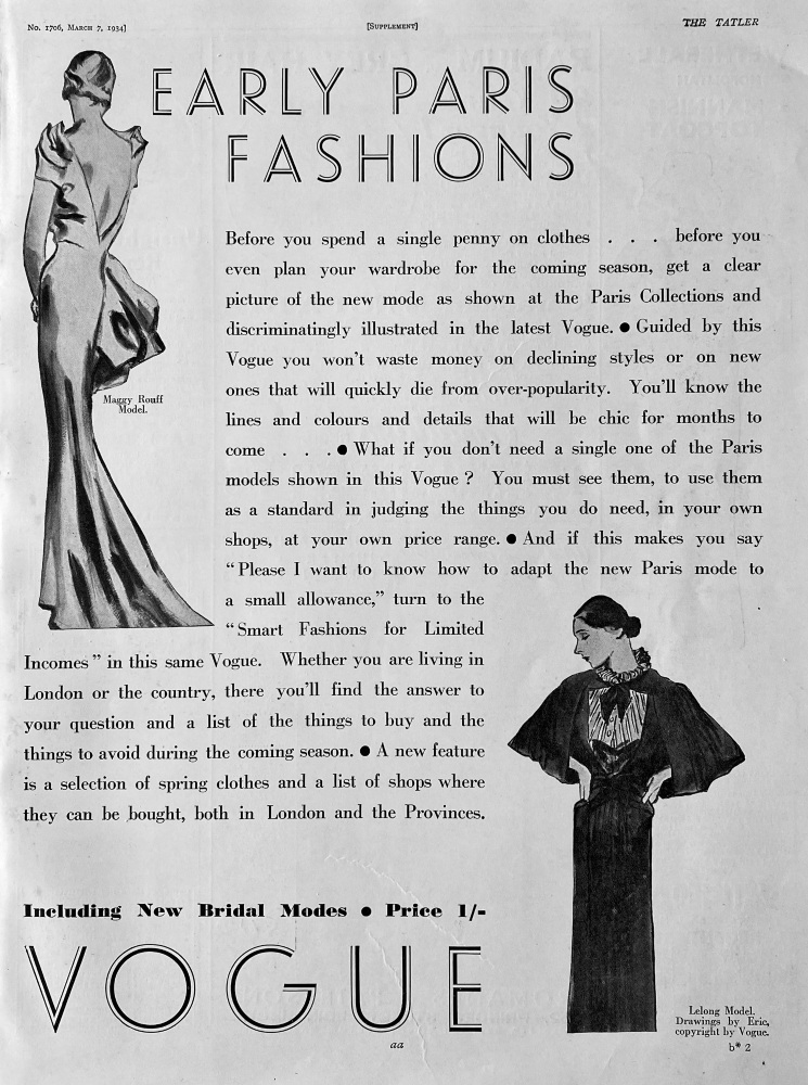 Vogue Magazine.  1934.