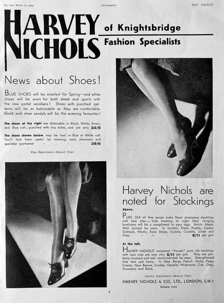Harvey Nichols  of  Knightsbridge  1934.