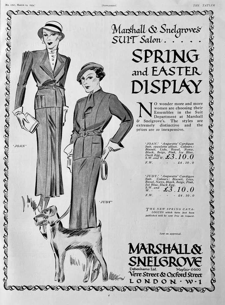 Marshall & Snelgrove . 1934.