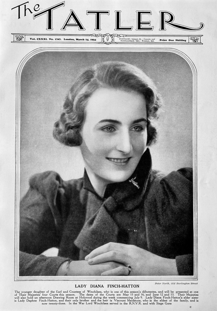 Lady Diana Finch-Hatton.  1934.