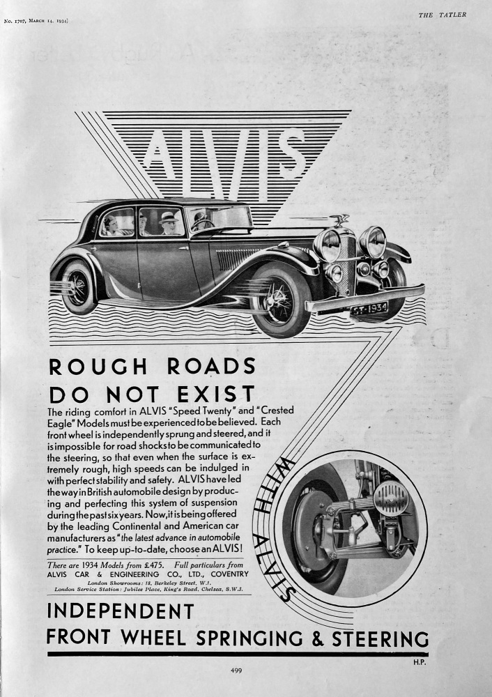 Alvis Motor Car.  1934.