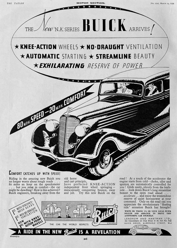 The New 'N.A' Series Buick. (Motor Car).