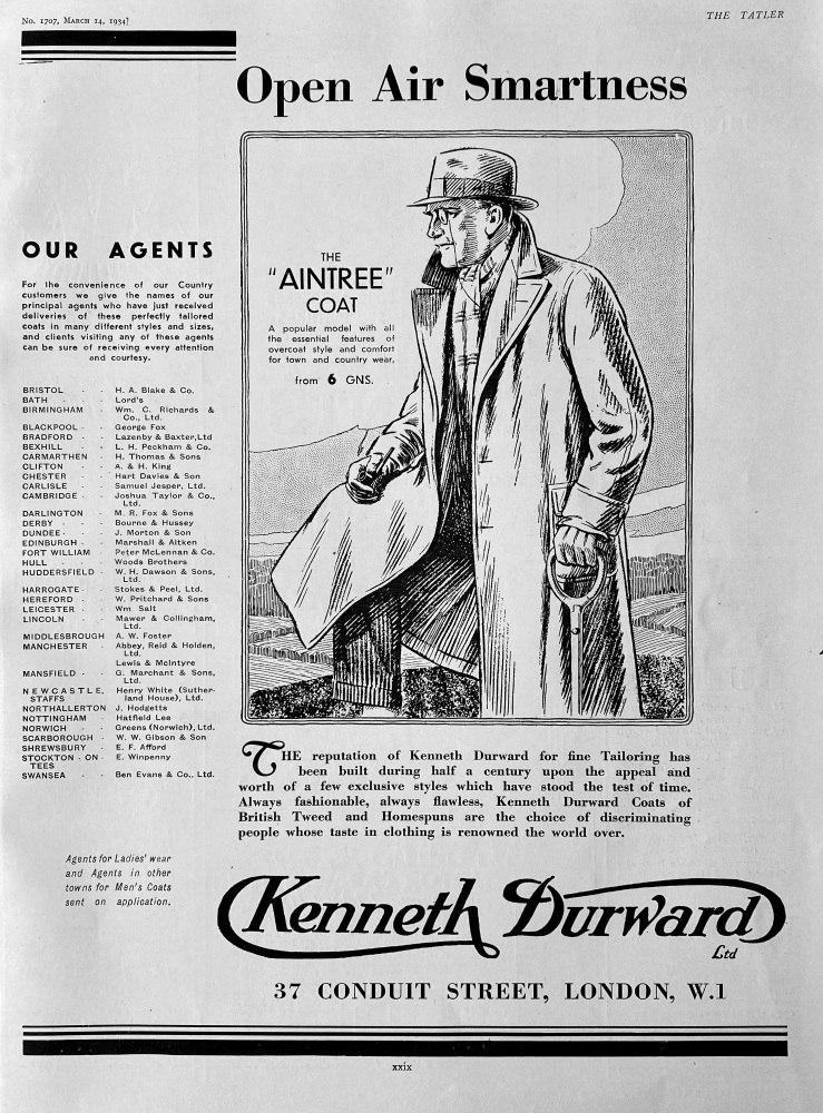 Kenneth Durward Ltd.   (The "Aintree "  Coat.)  1934.