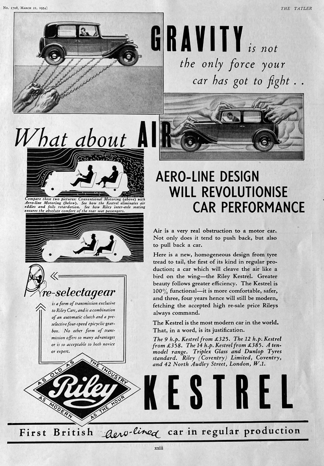 Riley, Kestrel,  Motor Car. 1934.