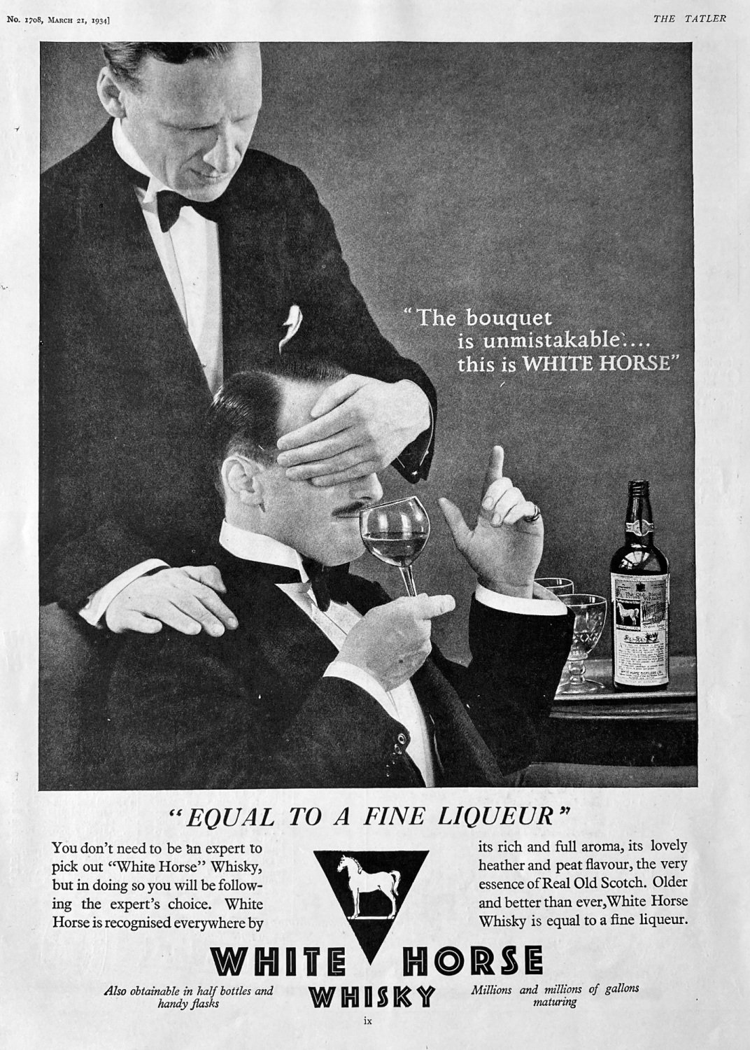 White Horse Whisky.  1934.