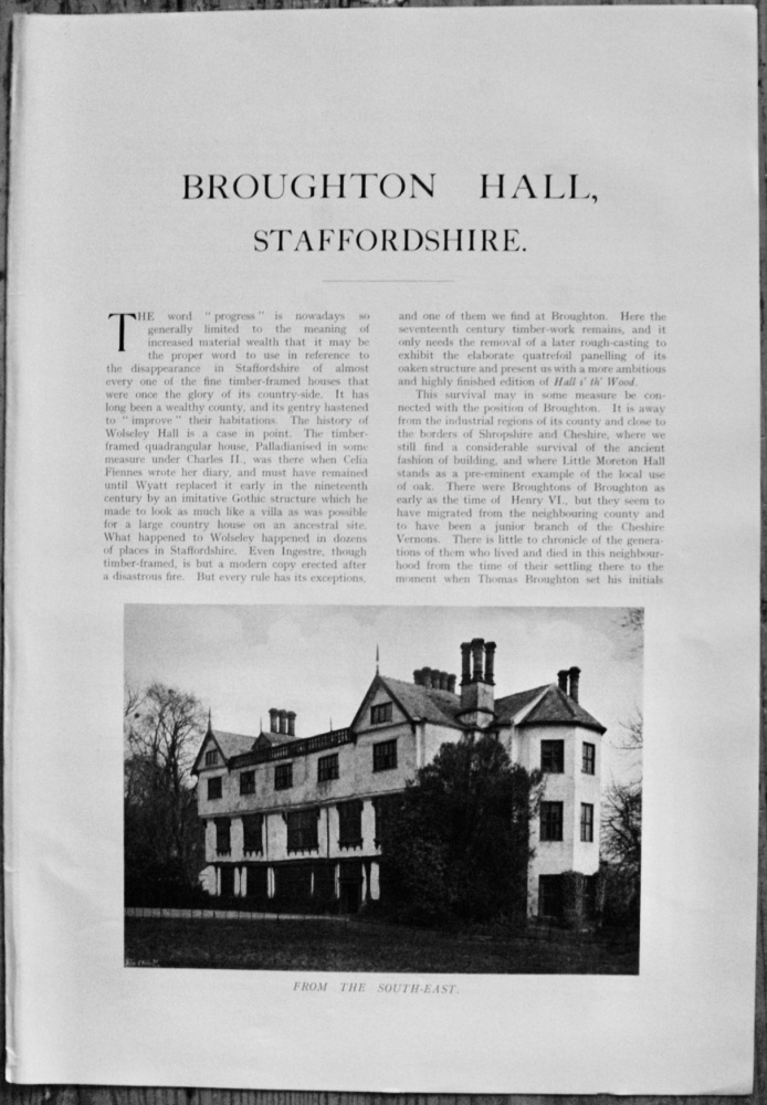 Broughton Hall, Staffordshire