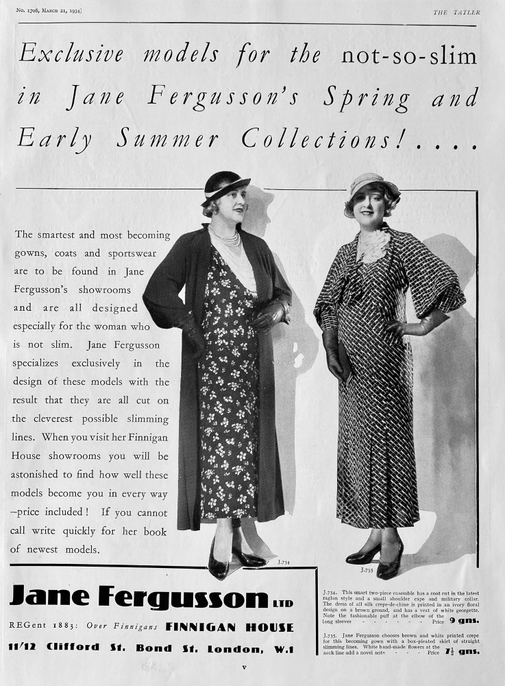 Jane Fergusson Ltd.  1934.  (Fashion).