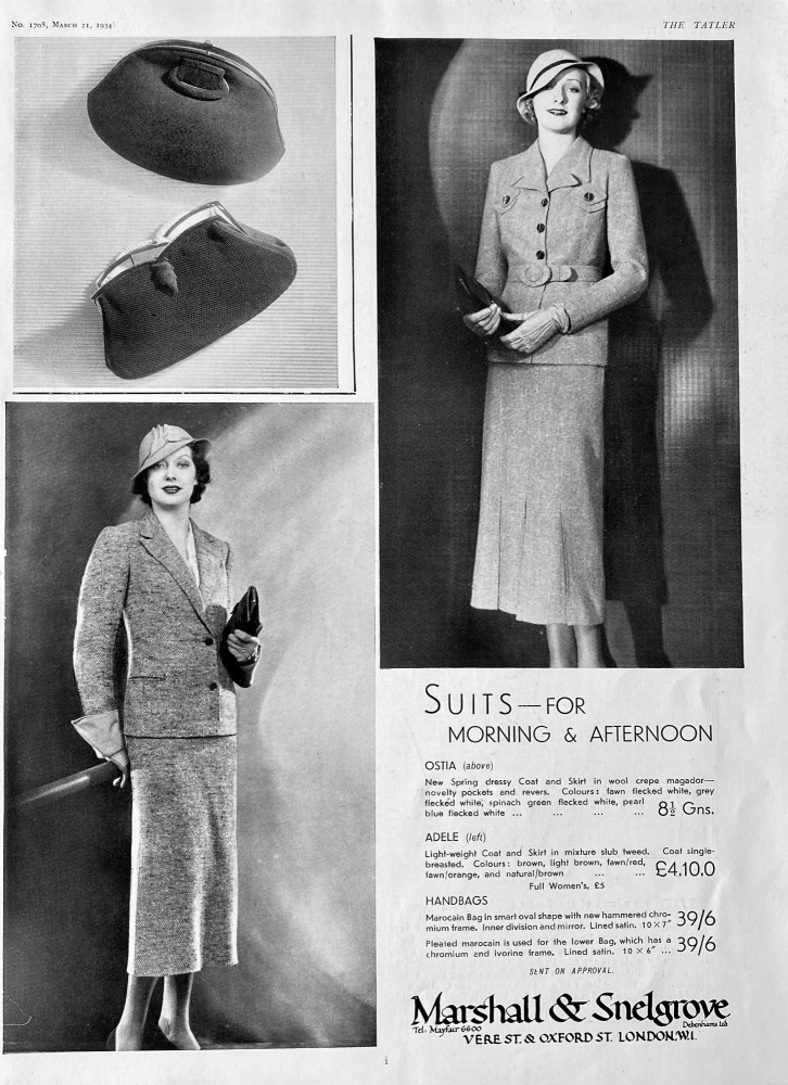 Marshall & Snelgrove.  (Fashion)  1934.